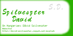 szilveszter david business card